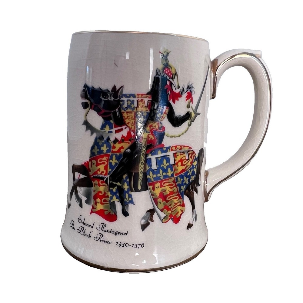 Vintage Sadler England Edward Plantagenet Black Prince Tankard Mug Staffordshire